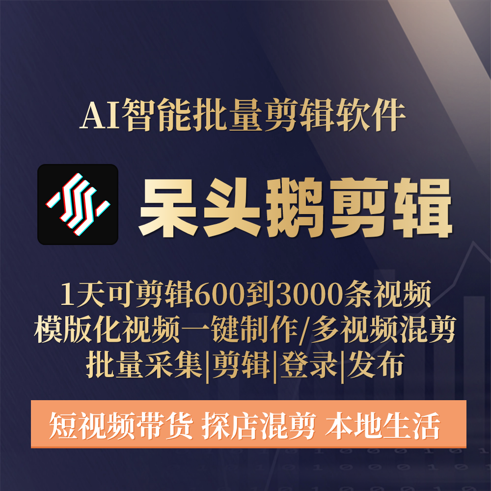 呆头鹅批量混剪剪辑视频软件-批量剪辑过原创